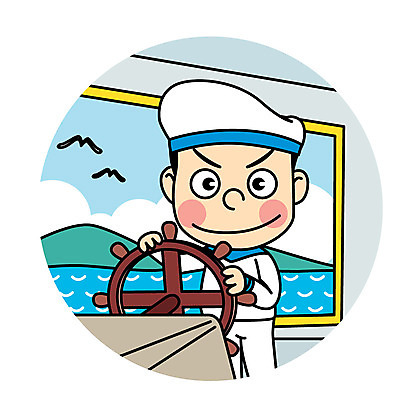 캐릭터 남자 어린이 바다 일러스트 직업캐릭터 한명 키_배핸들 직업체험 선박 항해사 일러캐릭터 AI파일 직업 1 수상교통 사람 체험학습 핸들 파일형식 벡터