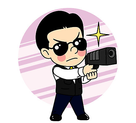 캐릭터 남자 어린이 일러스트 직업캐릭터 한명 권총 경호원 직업체험 방탄복 일러캐릭터 AI파일 직업 1 옷 사람 총 체험학습 파일형식 벡터