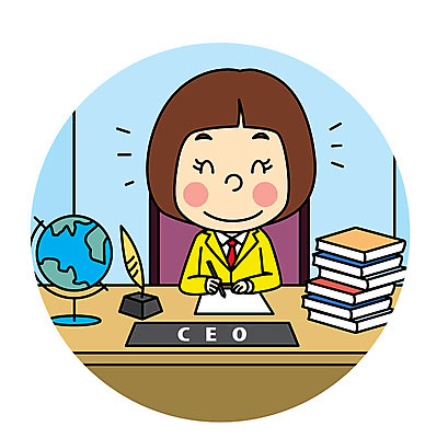 캐릭터 여자 어린이 일러스트 CEO 직업캐릭터 한명 책 펜 지구본 책상 직업체험 일러캐릭터 AI파일 직업 1 가구 비즈니스 사람 필기구 체험학습 파일형식 벡터