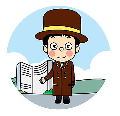 캐릭터 남자 어린이 일러스트 호텔 직업캐릭터 한명 직업체험 호텔리어 도어맨 일러캐릭터 AI파일 직업 1 숙소 사람 체험학습 파일형식 벡터