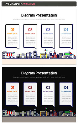 템플릿 말풍선 비즈니스 주택 사람없음 세트 마을 PPT 프레젠테이션 문서템플릿 애니형PPT 이미지템플릿 건물 파일형식