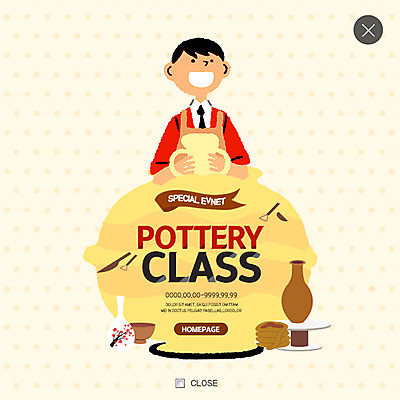 PSD 템플릿 남자 웹템플릿 청소년 팝업 이벤트팝업 웹팝업 한명 이벤트 상반신 도자기 도자기공예 레이어팝업 이미지템플릿 1 사람 공예 파일형식