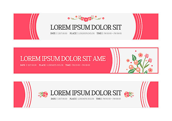 템플릿 배너템플릿 가로배너 꽃 꽃무늬 사각프레임 사람없음 장미 사각형 현수막 겹침 배너세트 AI파일 도형 식물 배너 무늬 프레임 가로 세트 파일형식 벡터