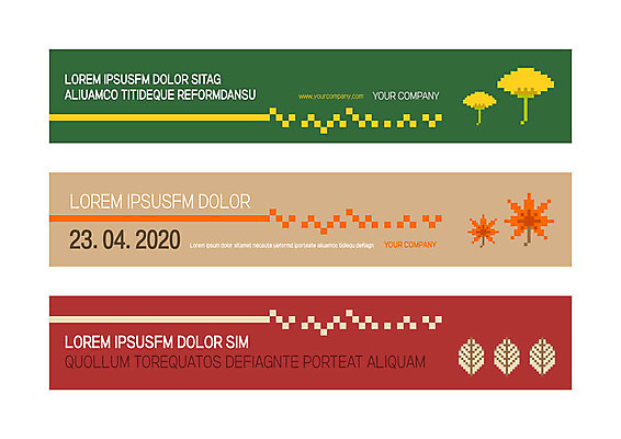 템플릿 배너템플릿 가로배너 단풍 나뭇잎 사각프레임 사람없음 사각형 가을 현수막 은행잎 픽셀 배너세트 AI파일 도형 배너 계절 잎 프레임 가로 세트 파일형식 벡터