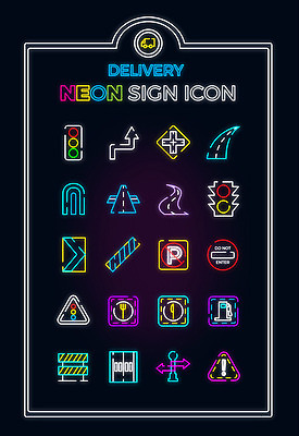 아이콘 도로 사람없음 세트 표지판 정지 신호등 라인아이콘 배송 네온 공사중 화요일 2D아이콘 AI파일 길 교통시설 모션 알림판 공사 요일 파일형식 벡터