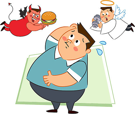 전신 캐릭터 남자 일러스트 천사 성인 세명 운동 아령 햄버거 질병 악마 비만 고민 일러캐릭터 AI파일 감정 의학 패스트푸드 건강 사람 몸매 파일형식 벡터