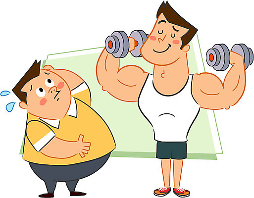 전신 캐릭터 남자 일러스트 근육 성인 두명 운동 헬스 아령 비만 일러캐릭터 AI파일 건강 사람 몸매 파일형식 벡터