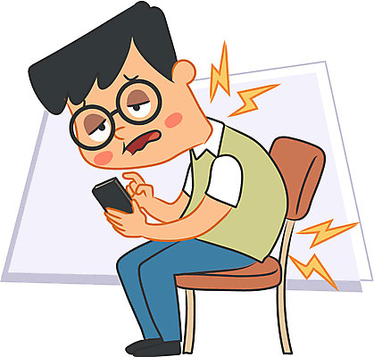 전신 캐릭터 남자 의자 일러스트 한명 성인 스마트폰 목 목디스크 일러캐릭터 AI파일 1 가구 사람 신체부위 핸드폰 스마트기기 질병 파일형식 벡터