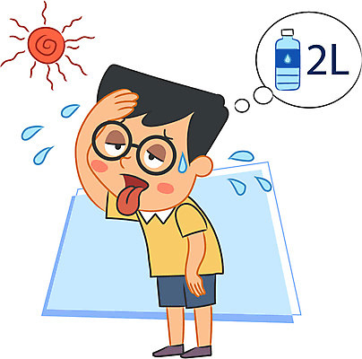 전신 캐릭터 남자 일러스트 한명 성인 물 태양 질병 더위 탈수증 일러캐릭터 AI파일 자연요소 1 의학 날씨 사람 증상 파일형식 벡터