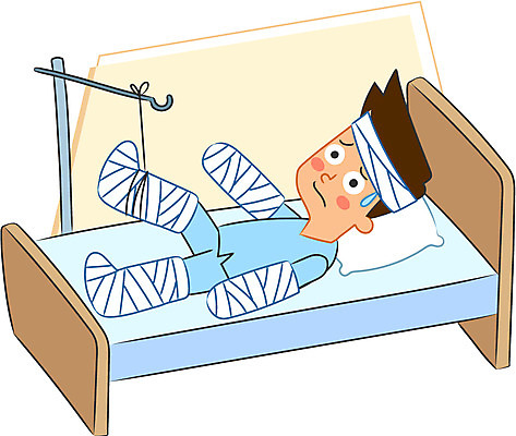 전신 캐릭터 남자 일러스트 한명 성인 침대 질병 깁스 입원 중환자 일러캐릭터 AI파일 1 가구 의학 병원 사람 환자 의료용품 파일형식 벡터