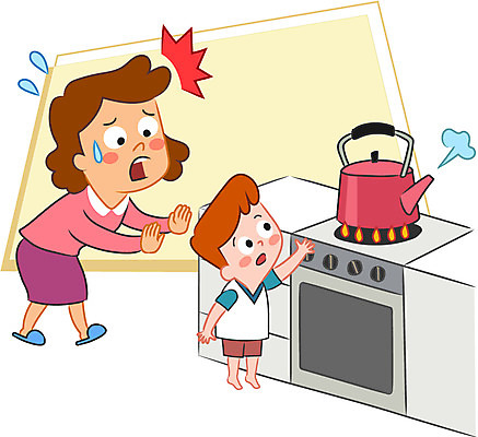 전신 캐릭터 여자 남자 어린이 일러스트 주전자 불 성인 두명 위험 화상 일러캐릭터 AI파일 자연요소 컨셉 주방용품 사람 상처 파일형식 벡터