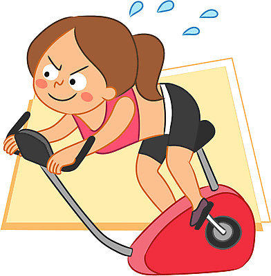 캐릭터 여자 일러스트 한명 성인 운동 헬스사이클 헬스 사이클링 일러캐릭터 AI파일 1 건강 사람 운동기구 육상스포츠 파일형식 벡터