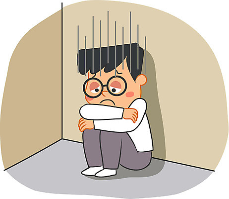 전신 캐릭터 남자 일러스트 한명 성인 슬픔 우울증 일러캐릭터 AI파일 1 감정 사람 질병 파일형식 벡터