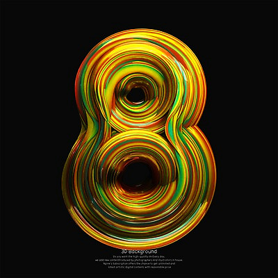 PSD 편집이미지 물결 백그라운드 곡선 추상 사람없음 컬러풀 숫자 3D 8 디지털합성 기하학 편집3D 문자 선 컬러 무늬 파일형식