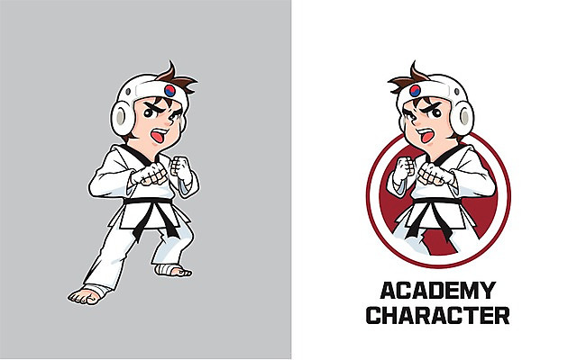 캐릭터 교육 남자 일러스트 청소년 두명 무도 태권도 학원 일러캐릭터 AI파일 스포츠 사람 격투기 파일형식 벡터