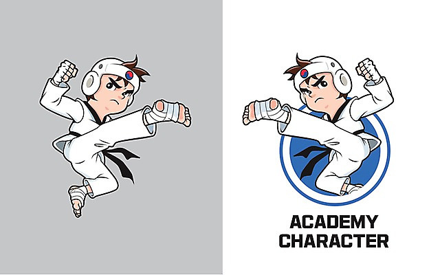 캐릭터 교육 남자 일러스트 청소년 두명 무도 킥 태권도 학원 일러캐릭터 AI파일 스포츠 모션 사람 격투기 파일형식 벡터