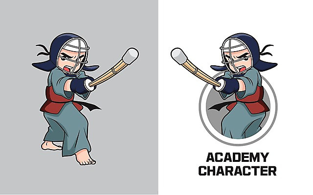 캐릭터 교육 남자 일러스트 청소년 두명 무도 학원 검도 일러캐릭터 AI파일 스포츠 사람 격투기 파일형식 벡터