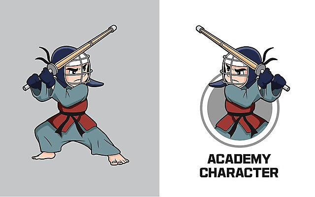 캐릭터 교육 남자 일러스트 청소년 두명 무도 학원 검도 일러캐릭터 AI파일 스포츠 사람 격투기 파일형식 벡터