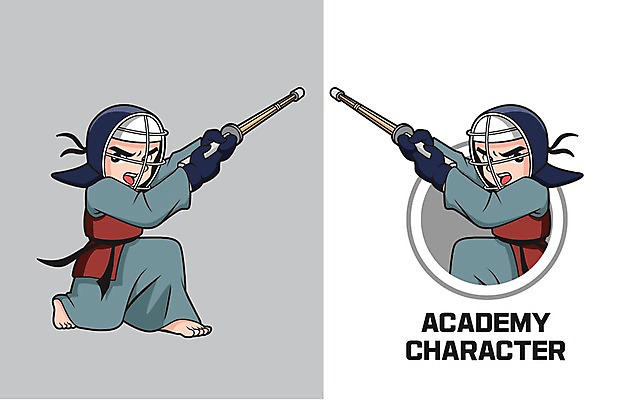 캐릭터 교육 남자 일러스트 청소년 두명 무도 학원 검도 일러캐릭터 AI파일 스포츠 사람 격투기 파일형식 벡터