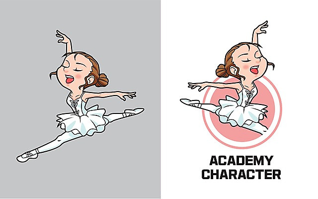 캐릭터 여자 교육 일러스트 청소년 두명 발레 학원 일러캐릭터 AI파일 사람 춤 파일형식 벡터