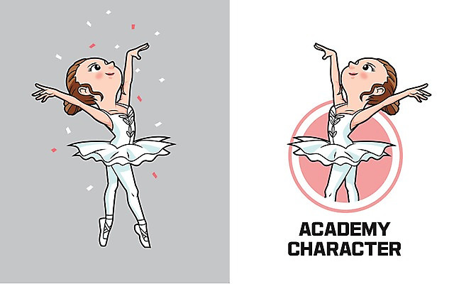 캐릭터 여자 교육 일러스트 청소년 두명 발레 학원 일러캐릭터 AI파일 사람 춤 파일형식 벡터