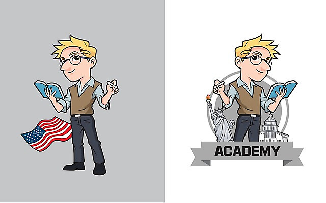 캐릭터 영어 교육 남자 일러스트 두명 미국 영어교사 원어민 학원 어학원 일러캐릭터 AI파일 문자 북아메리카 사람 교사 파일형식 벡터