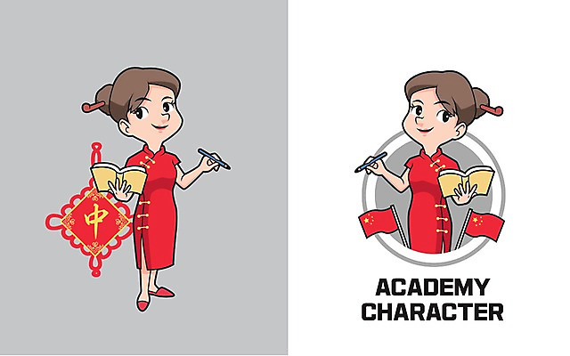 캐릭터 여자 교육 일러스트 두명 교사 중국 치파오 원어민 학원 어학원 중국어 일러캐릭터 AI파일 직업 문자 아시아 사람 전통의상 영어교사 파일형식 벡터