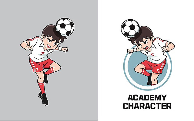 캐릭터 교육 남자 스포츠 일러스트 청소년 두명 축구 학원 헤딩 일러캐릭터 AI파일 사람 구기 파일형식 벡터