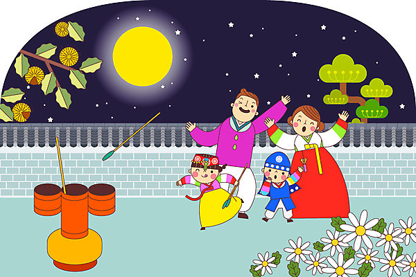 전신 나무 여자 명절 남자 꽃 딸 아들 어린이 일러스트 가족 엄마 여러명 성인 추석 보름달 아빠 야간 밤송이 한복 투호 투호놀이 국내일러스트 AI파일 자연요소 식물 한국전통 전통 기념일 다수 관계 사람 전통놀이 달 밤_견과류 전통의상 파일형식 벡터