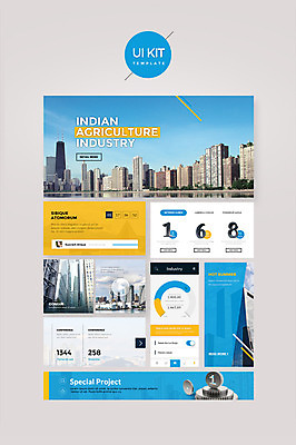 PSD 템플릿 웹템플릿 하늘색 비즈니스 디자인시안 빌딩 사람없음 홈페이지 노란색 동전 고층빌딩 도시 UI UI키트 이미지템플릿 컬러 돈 건물 파란색 파일형식