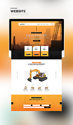 PSD 템플릿 건축 웹템플릿 비즈니스 사이트템플릿 빌딩 사람없음 태블릿 홈페이지 주황색 홈페이지시안 건설현장 포크레인 이미지템플릿 컬러 건설업 건물 전자제품 스마트기기 중장비 파일형식
