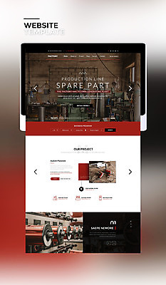 PSD 템플릿 웹템플릿 비즈니스 공장 사이트템플릿 사람없음 빨간색 태블릿 홈페이지 홈페이지시안 기계 제조 설비 이미지템플릿 컬러 공업 전자제품 스마트기기 시설 파일형식