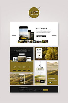 PSD 템플릿 웹템플릿 비즈니스 디자인시안 초원 사람없음 농작물 스마트폰 홈페이지 UI UI키트 이미지템플릿 농업 핸드폰 스마트기기 파일형식
