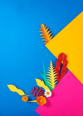 포토 JPG 스튜디오촬영 꽃 종이 잎 사진 나뭇잎 프레임 실내 사람없음 컬러풀 보자기 페이퍼아트 종이공예 스타티스 국내포토 식물 컬러 내부 공예 파일형식 천_직물