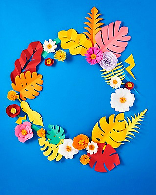 포토 JPG 스튜디오촬영 꽃 종이 잎 사진 나뭇잎 프레임 실내 사람없음 컬러풀 보자기 페이퍼아트 종이공예 스타티스 국내포토 식물 컬러 내부 공예 파일형식 천_직물