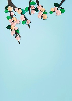 포토 JPG 스튜디오촬영 꽃 종이 잎 사진 나뭇잎 프레임 실내 사람없음 벚꽃 나뭇가지 보자기 페이퍼아트 종이공예 스타티스 국내포토 나무 식물 내부 공예 파일형식 천_직물