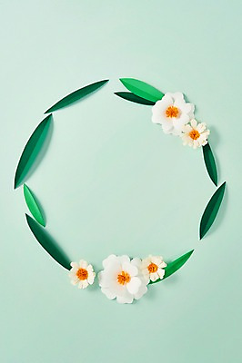 포토 JPG 스튜디오촬영 꽃 종이 잎 사진 나뭇잎 프레임 실내 사람없음 보자기 원형 페이퍼아트 종이공예 스타티스 국내포토 도형 식물 내부 공예 파일형식 천_직물