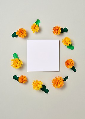 포토 JPG 스튜디오촬영 꽃 종이 사진 프레임 실내 사람없음 보자기 페이퍼아트 민들레 종이공예 스타티스 국내포토 식물 내부 공예 파일형식 천_직물