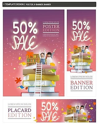 PSD 배너 배너템플릿 여자 남자 가로배너 ZIP 포스터 세로배너 단풍 사다리 책장 이벤트 두명 책 세트 독서 손들기 세일 쌓기 만세 한국인 가을 현수막 은행잎 어린이만 템플릿 계절 가구 잎 모션 사람 동양인 가로 세로 도구 파일형식