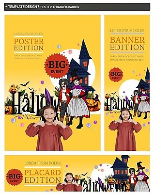 PSD 배너 배너템플릿 여자 남자 가로배너 ZIP 포스터 세로배너 어린이 세명 세트 할로윈 한국인 현수막 최고 성 마녀 해적 잭오랜턴 템플릿 건축물 사람 동양인 가로 세로 도둑 파일형식