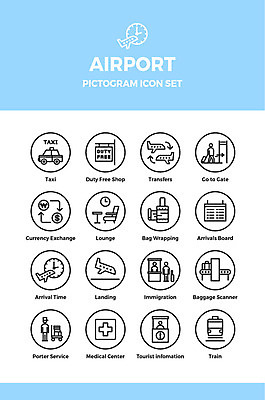 아이콘 비행기 사람모양 여러명 세트 픽토그램 라운지 시간표 배송 픽토그램아이콘 택시 이륙 기차역 게이트 면세점 착륙 환승 환전 2D아이콘 AI파일 모양 다수 항공교통 승용차 자동차 대중교통 사람 금융 상점 역 계획 파일형식 벡터
