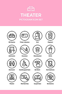 아이콘 음료 출입구 사람모양 여러명 세트 픽토그램 쓰레기통 티켓 입장 진동 픽토그램아이콘 화장실 팝콘 에스컬레이터 조용 3D안경 멤버십 상영관 장애인석 촬영금지 티켓박스 2D아이콘 AI파일 모양 안경 다수 사람 상자 금지 파일형식 벡터