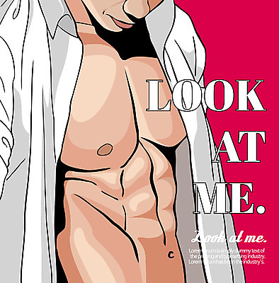 남자 셔츠 일러스트 근육 한명 상반신 성인 신체부위 팝아트 식스팩 국내일러스트 AI파일 1 상의 사람 그림 파일형식 벡터