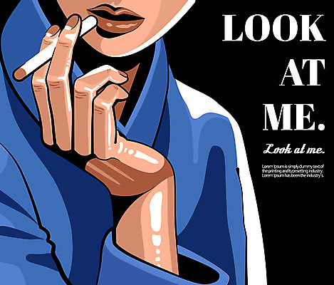 남자 일러스트 담배 한명 상반신 성인 신체부위 팝아트 국내일러스트 AI파일 1 사람 그림 파일형식 벡터