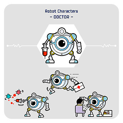 캐릭터 의자 일러스트 주사기 사람없음 치료 세트 환자 의사 바이러스 구급상자 로봇 사물캐릭터 일러캐릭터 AI파일 가구 의학 의료기기 의료진 의료용품 파일형식 벡터