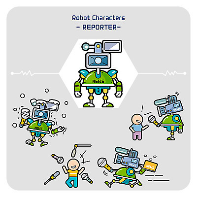 캐릭터 남자 일러스트 두명 세트 카메라 추위 눈 로봇 마이크 리포터 인터뷰 사물캐릭터 일러캐릭터 AI파일 자연요소 직업 음향기기 날씨 사람 전자제품 파일형식 벡터