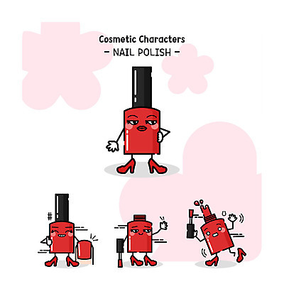 캐릭터 일러스트 사람없음 세트 뷰티 화장품 네일아트 손톱 매니큐어 매니큐어바르기 사물캐릭터 일러캐릭터 AI파일 손 파일형식 벡터