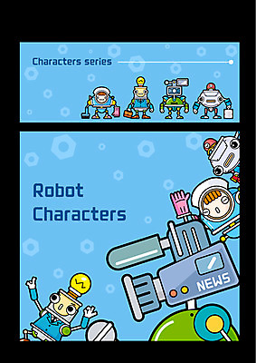 캐릭터 일러스트 아이디어 사람없음 세트 카메라 로봇 가정부 사물캐릭터 일러캐릭터 AI파일 직업 컨셉 전자제품 파일형식 벡터