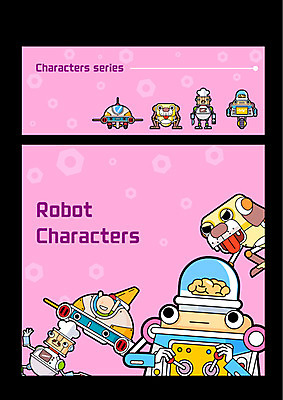 캐릭터 일러스트 사람없음 세트 요리사 강아지 로봇 사물캐릭터 운송기구 원격조종 일러캐릭터 AI파일 직업 반려동물 기구 개 파일형식 벡터