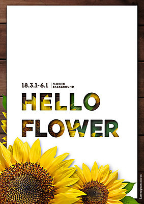 PSD 편집이미지 꽃 해바라기 타이포그라피 사람없음 합성 이미지편집 식물 문자 파일형식